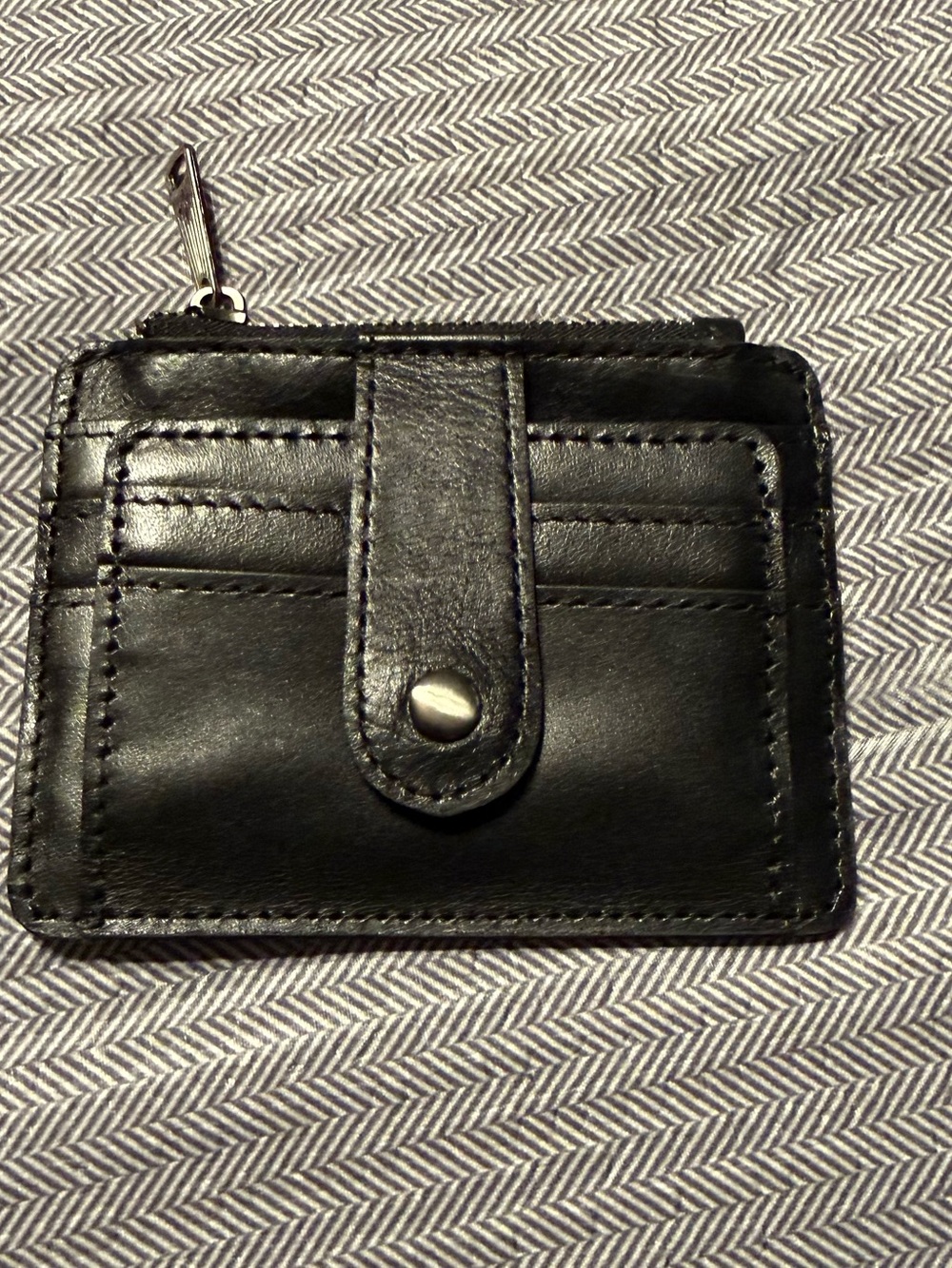 Patricia Nash Black Leather Card Wallet with Embossed Logo - Picture 2 of 4